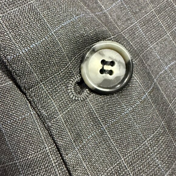 Samuelsohn Loro Piana Blazer Check Super 130's Wool Grey Sport Coat 46R - Picture 5 of 11